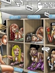 In the cruel world of future women kept as pets and humiliated by men. tags: pussy licking, bdsm art, naked girls.