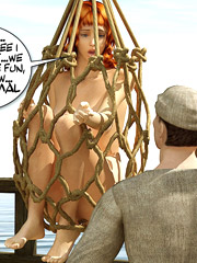 Captured by pirates redhead nude 3d stunners gets humilited and used as fuck doll.
