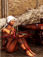 Fantastic story about domina training slaves in castle's dungeon 3d illustrated